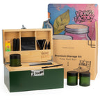 Forest Green Premium Wooden Stash Box Gift Set with Rolling Tray