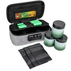 Gray Smell Proof Bag with Lock Gift Set – Includes 3 Glass Jars, 3 Pre-Roll Storage Tubes, Rolling Papers & Sealed Bags