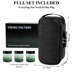 Black Smell Proof Bag with Lock | Odor Resistant Stash Bag Kit with 3 Glass Jars, Pre-Roll Tubes & Accessories