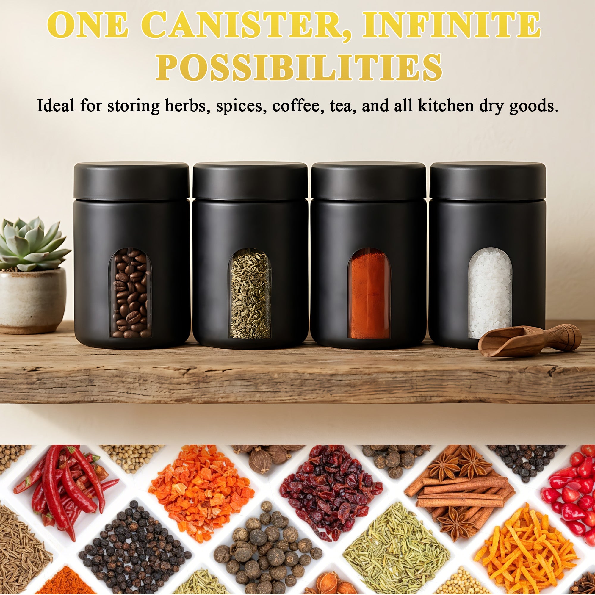 Airtight Storage Jar Gift Set – 4 Jars, 5 Smell Proof Bags & 2 Marker Pens