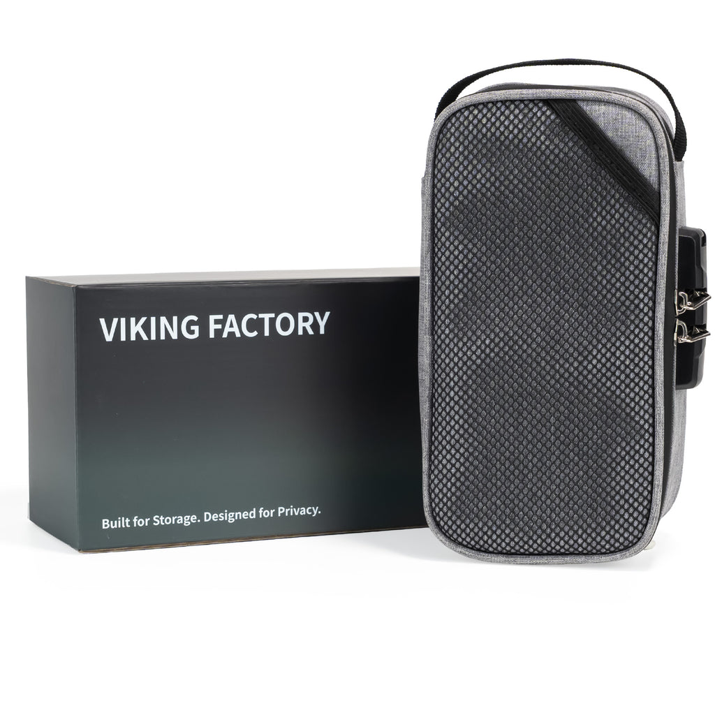Gray Smell Proof Bag with Lock Gift Set – Includes 3 Glass Jars, 3 Pre-Roll Storage Tubes, Rolling Papers & Sealed Bags